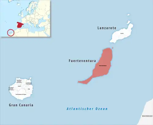 Die Lage des Gerichtsbezirk Puerto del Rosario in der Provinz&nbsp;Las&nbsp;Palmas