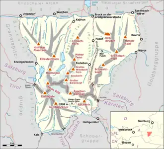 Lage der Glocknergruppe