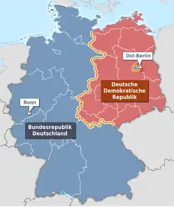Staatsgebiete der Bundesrepublik und der DDR