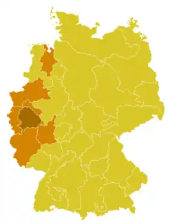 Karte der Kirchenprovinz Köln