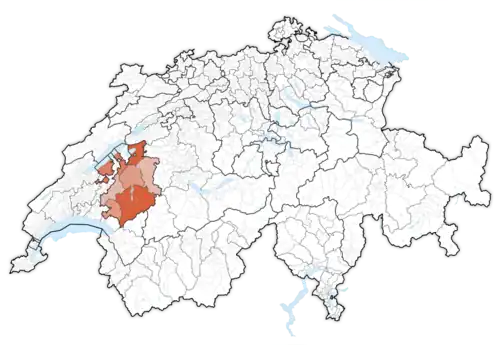 Lage des Kantons in der Schweiz