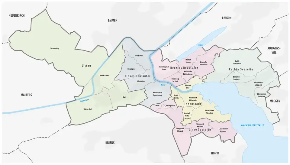 Stadtkreise der Stadt Luzern