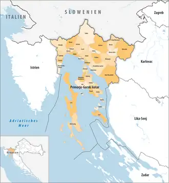 Gemeinden der Gespanschaft Gespanschaft Primorje-Gorski kotar