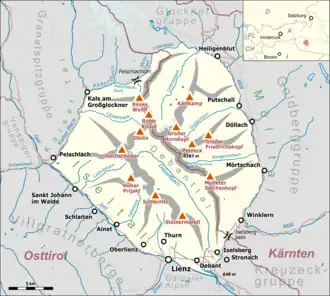 Übersichtskarte der Schobergruppe