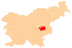 Karte von Slowenien, Position von Sevnica hervorgehoben