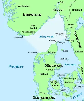 Karte von Skagerrak