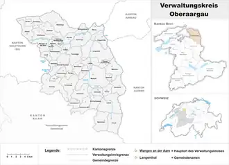 Karte von Verwaltungskreis Oberaargau