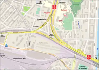 Übersichtskarte Verzweigung Gellert