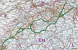 Wegverlauf mit Varianten.