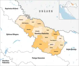 Gemeinden der Gespanschaft Gespanschaft Virovitica-Podravina