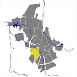 Karte von Pionierspark im Stadtgebiet von Windhoek