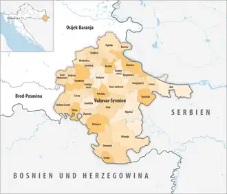 Gemeinden der Gespanschaft Gespanschaft Vukovar-Syrmien
