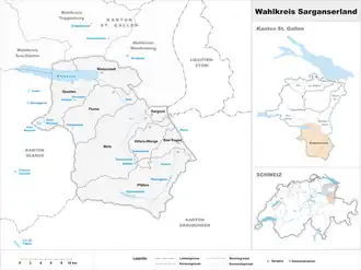 Karte von Wahlkreis Sarganserland