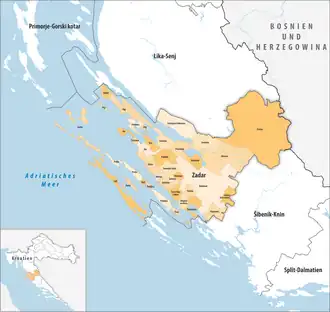 Gemeinden der Gespanschaft Gespanschaft Zadar
