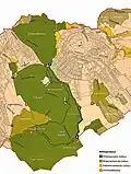 Karte der Waldanteile zwischen Zollikon-Dorf und Zollikerberg
