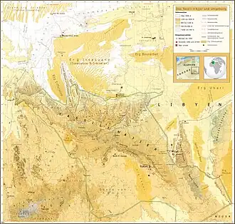 Karte des Tassili n'Ajjer