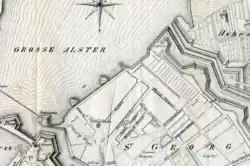 Lohmühle in St. Georg am zweiten Stadtwall von 1813