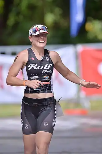 Kate Crawford (damals Bevilaqua) im Ironman 70.3 Taiwan, 2013