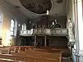 St Laurentius, Innenansicht Empore mit Orgel