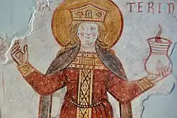 Katharina von Alexandrien, Fresko, 13. oder 14.&nbsp;Jh.