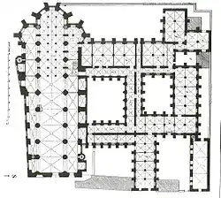 Grundriss von Kirche und Kloster 1832