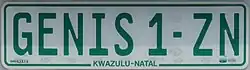 Südafrikanisches Wunschkennzeichen