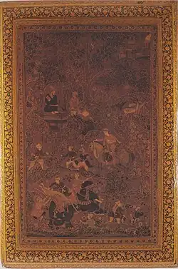 Vorderdeckel W.624, Lackmalerei 1598, Rahmung Ende 19. Jh.