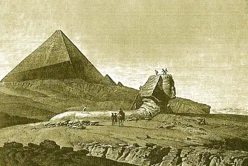Die Sphinx vor der Cheopspyramide, nach Denon