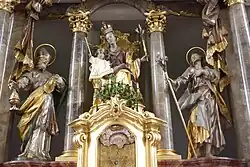 Altarskulpuren der Kirche Unserer lieben Frau in Kicklingen (Zacharias, Jungfrau mit Kind, hl. Josef)