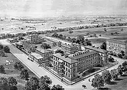 Modell des Krankenhauses aus der Zeit seiner Erbauung