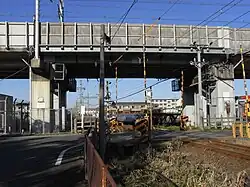 Shinkansen-Viadukt über die Yōrō-Linie bei Ōgaki