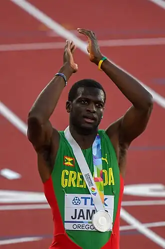 Vizeweltmeister Kirani&nbsp;James mit seiner&nbsp;Silbermedaille