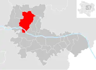 Lage der Gemeinde Kirchberg am Wagram im Bezirk Tulln (anklickbare Karte)