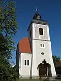 Frontansicht der Jugendstilkirche