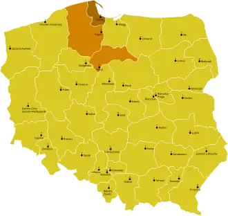 Karte der Kirchenprovinz Danzig