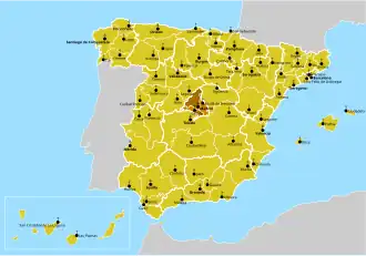 Karte der Kirchenprovinz Madrid