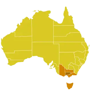Karte der Kirchenprovinz Melbourne