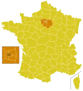 Karte der Kirchenprovinz Paris