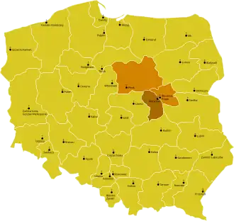Karte der Kirchenprovinz Warschau
