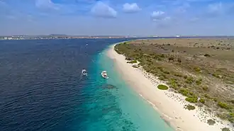 Luftbild der Strände von Klein Bonaire