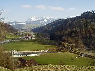 Kleine Emme; Eisenbahnbrücke bei Werthenstein