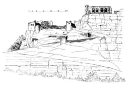 Nord- bzw. Südansicht des Klosters Oybin