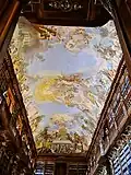 Deckenfresko in der Klosterbibliothek Strahov, sog. Philosophischer Saal erbaut durch Johann Ignaz Palliardi.
