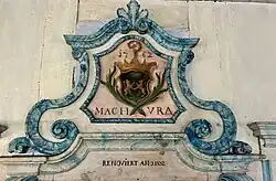 Wappen an der Supraporte der Äbtissin Angelina Planta, 1762