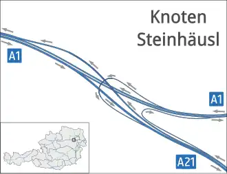 Übersichtskarte Knoten Steinhäusl