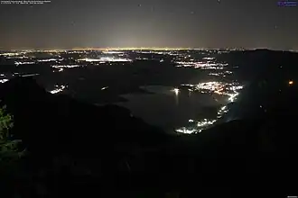 Feuerschein am Jochberg in der Silvesternacht 2016