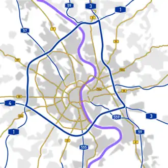 Übersichtskarte Kölner Autobahnring