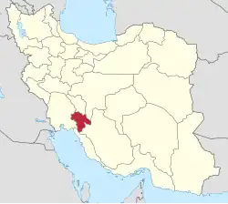 Lage der Provinz Kohgiluye und Boyer Ahmad im Iran