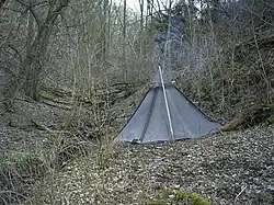 Klassische Konstruktion mit zwei Baumstämmen