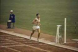Zieleinlauf von Kōkichi Tsuburaya beim Marathon von Tokio 1964